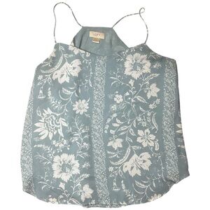 LOFT Green Floral Halter Top EUC